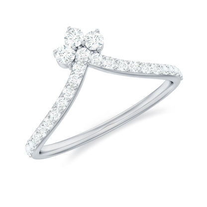 Real Diamond Curved Enhancer Ring for Women
