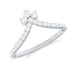 Real Diamond Curved Enhancer Ring for Women