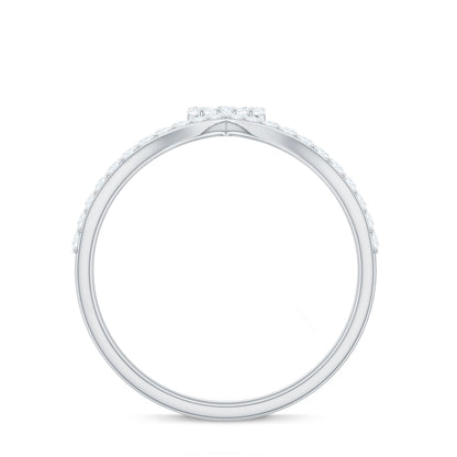 Real Diamond Curved Enhancer Ring for Women