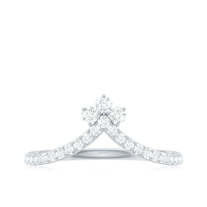 Real Diamond Curved Enhancer Ring for Women