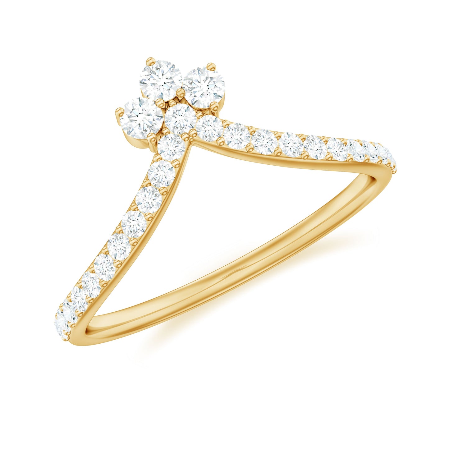 Real Diamond Curved Enhancer Ring for Women