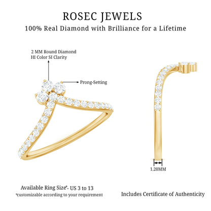 Real Diamond Curved Enhancer Ring for Women