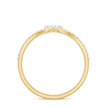 Real Diamond Curved Enhancer Ring for Women