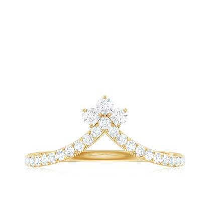 Real Diamond Curved Enhancer Ring for Women