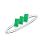 Baguette Cut Real Emerald Three Stone Promise Ring