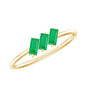 Baguette Cut Real Emerald Three Stone Promise Ring