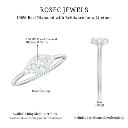 Certified Diamond Cluster Ring in Illusion Setting