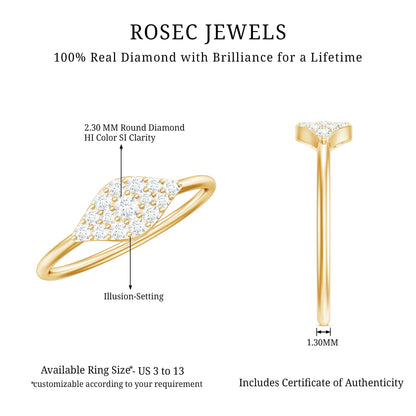 Certified Diamond Cluster Ring in Illusion Setting