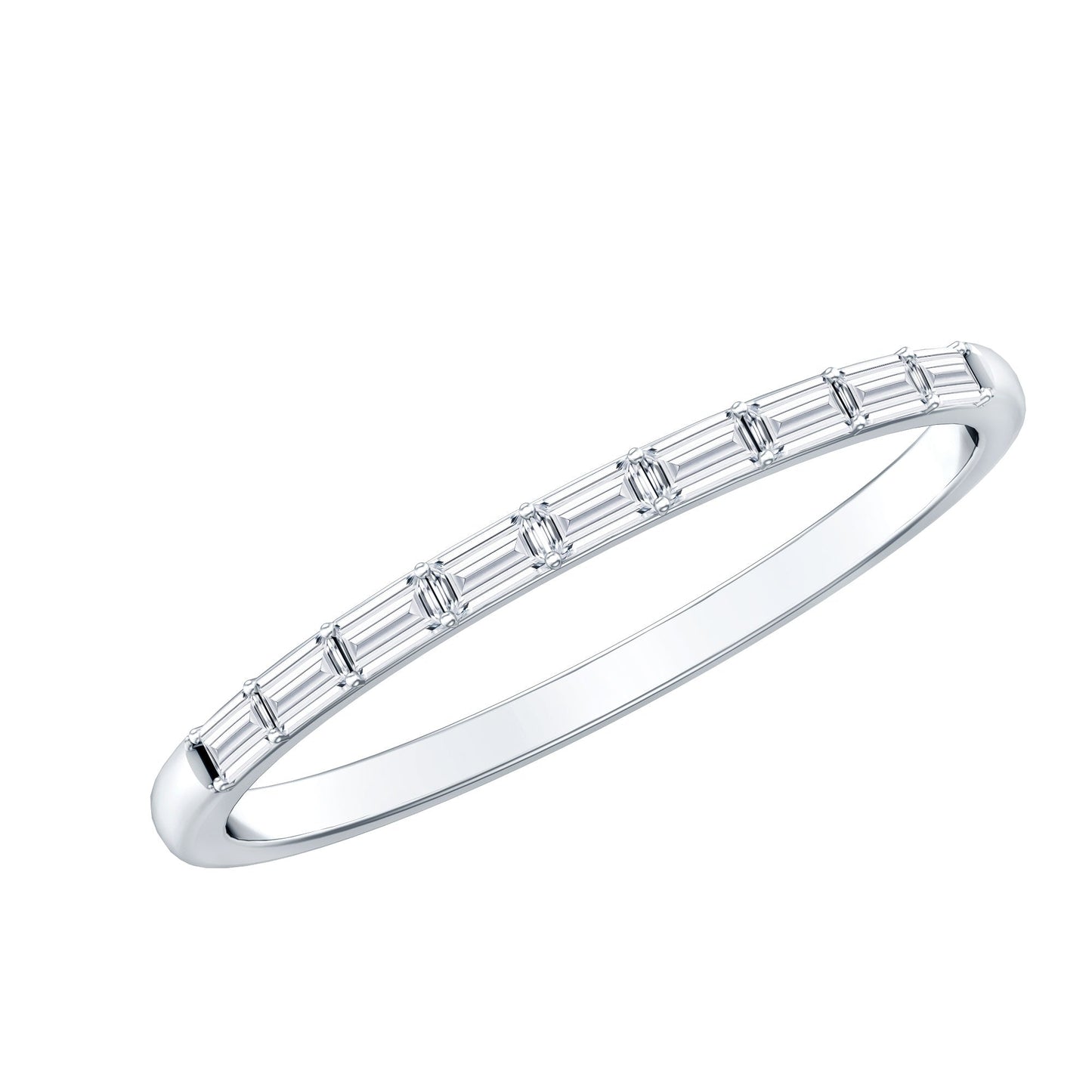 Baguette Diamond East West Stackable Ring