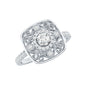 Moissanite Statement Engagement Ring with Milgrain Detailing