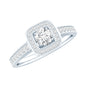 Moissanite Round Halo Engagement Ring with Certificate