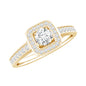 Moissanite Round Halo Engagement Ring with Certificate
