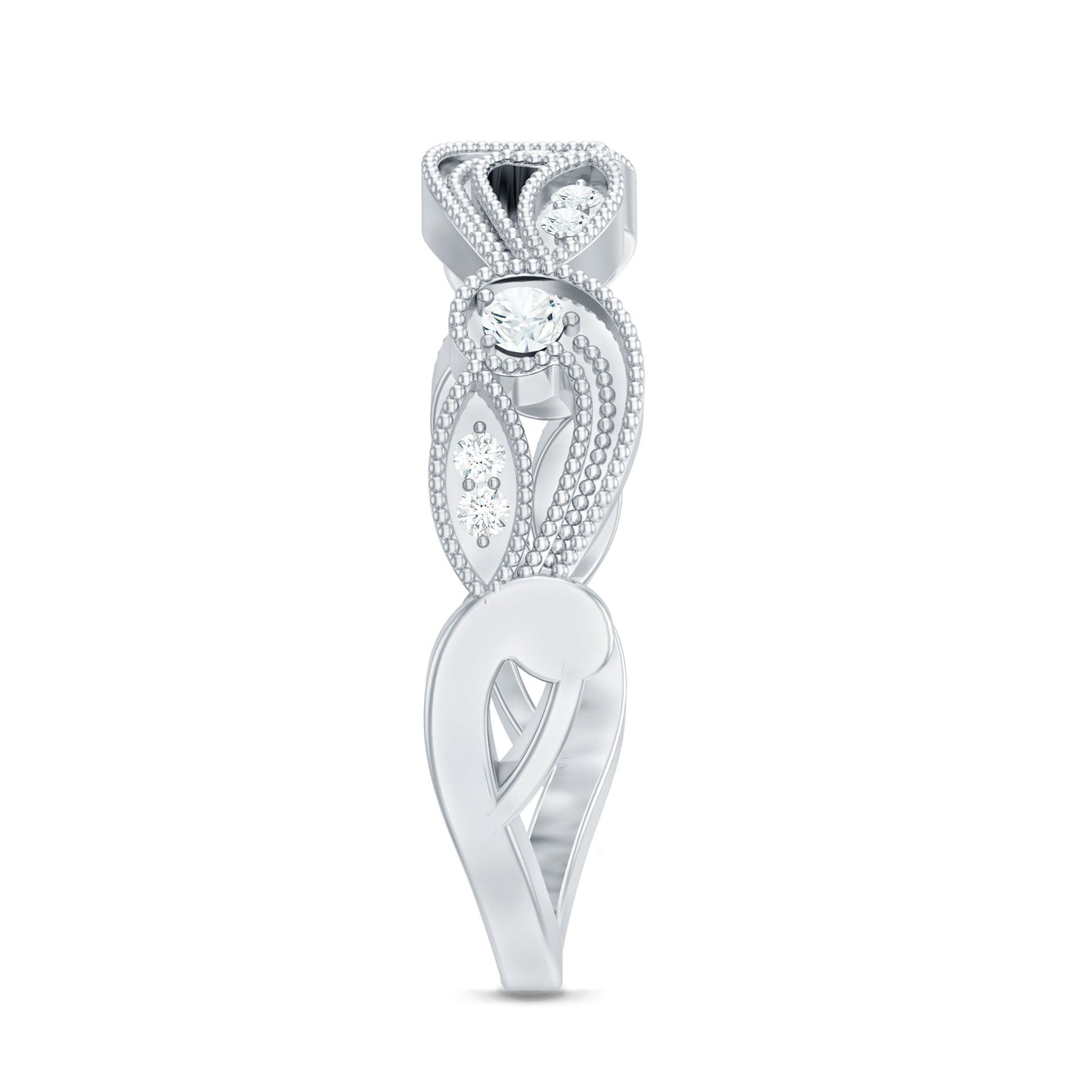 Diamond Band Ring with Milgrain Details
