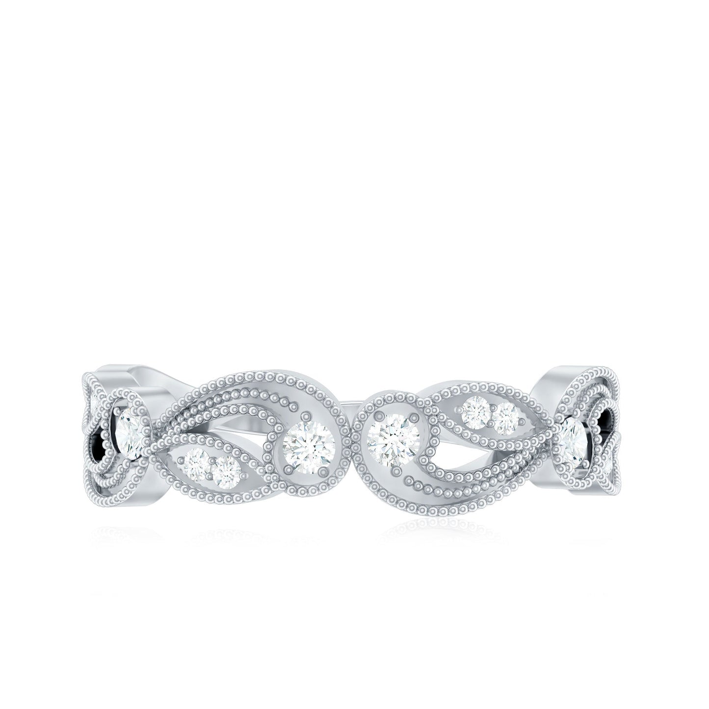 Diamond Band Ring with Milgrain Details