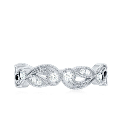 Diamond Band Ring with Milgrain Details