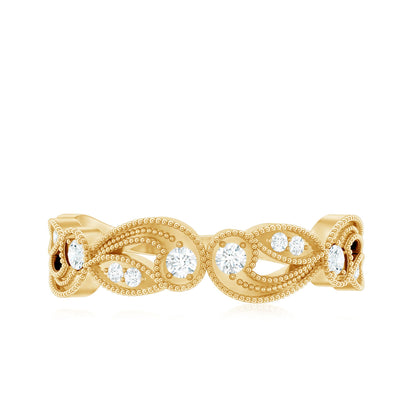 Diamond Band Ring with Milgrain Details