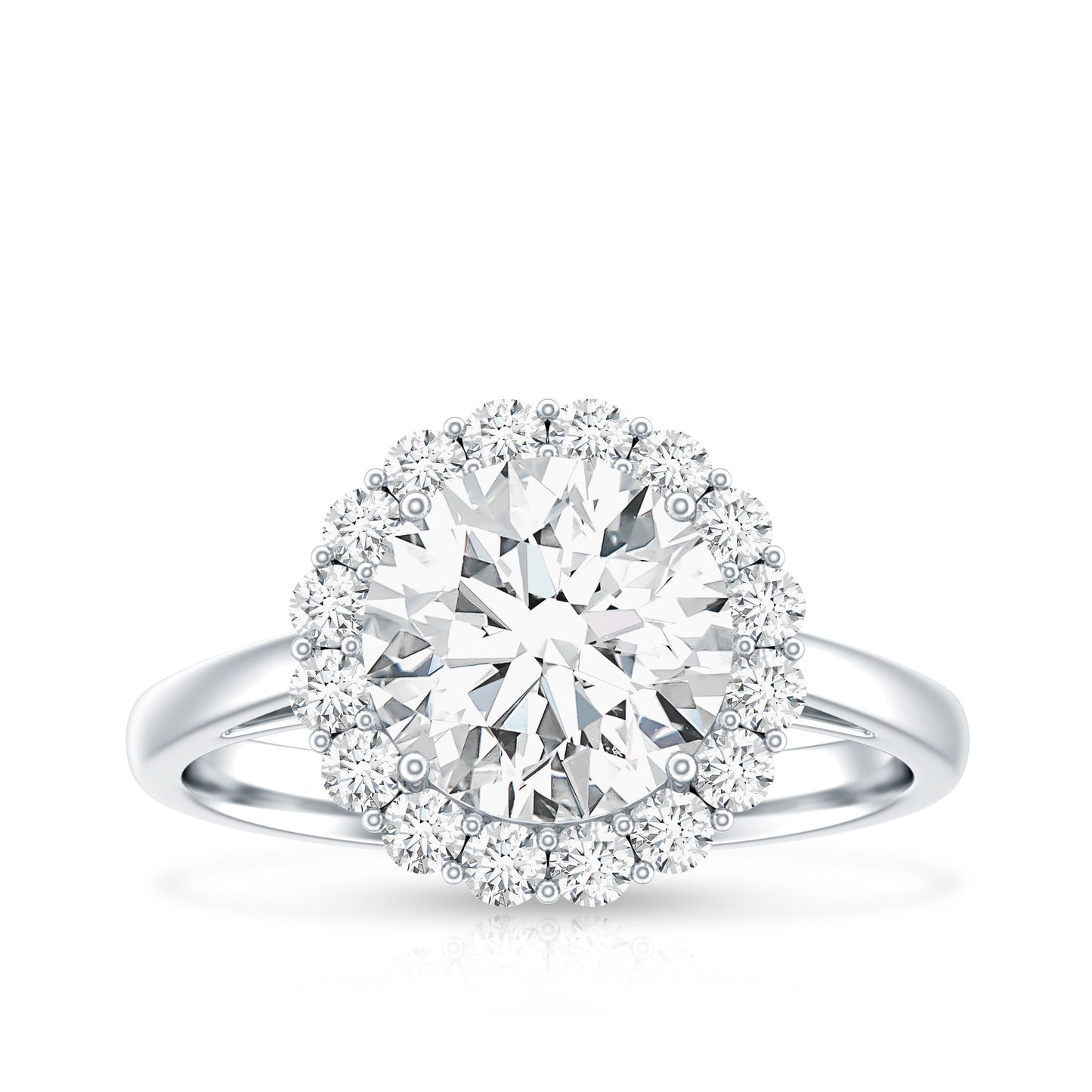 Classic Round Cut Moissanite Big Engagement Ring