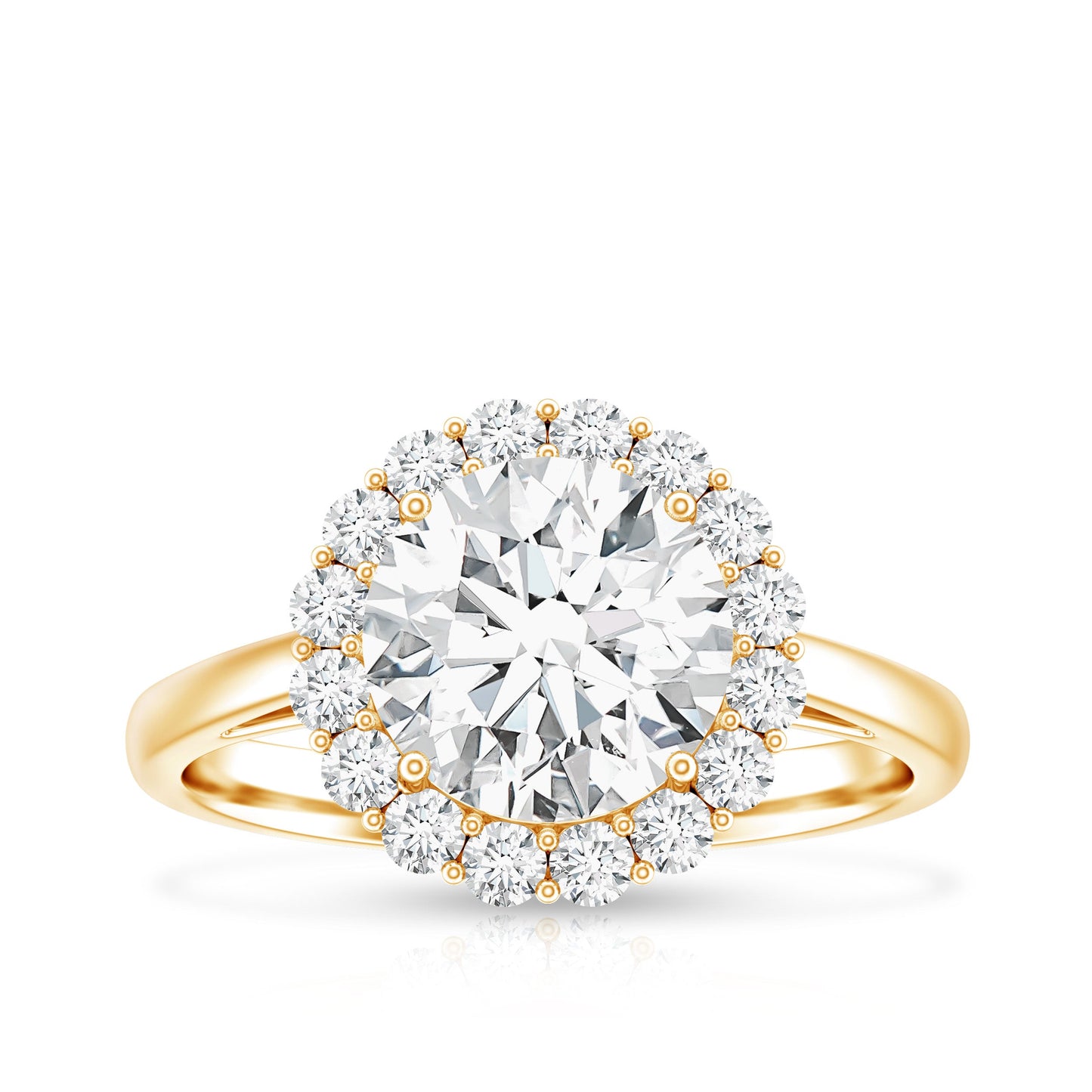 Classic Round Cut Moissanite Big Engagement Ring