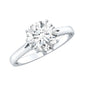 2 Carat Round Cut Moissanite Engagement Ring with Milgrain Detailing