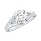 Round Moissanite Solitaire Engagement Ring with Split Shank