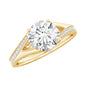 Round Moissanite Solitaire Engagement Ring with Split Shank