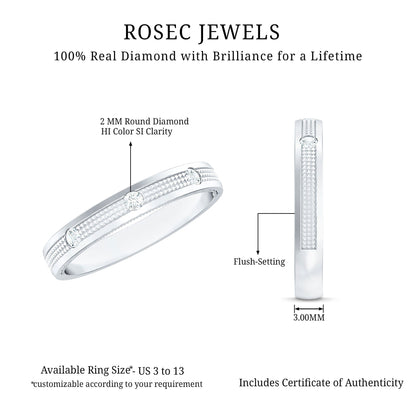 Certified Diamond Band Ring in Flush Setting