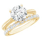 Brilliant Cut Moissanite Engagement Ring and Wedding Band