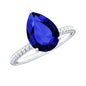Certified 3.3 Carat Lab Grown Blue Sapphire Pear Shaped Engagement Ring