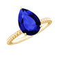 Certified 3.3 Carat Lab Grown Blue Sapphire Pear Shaped Engagement Ring