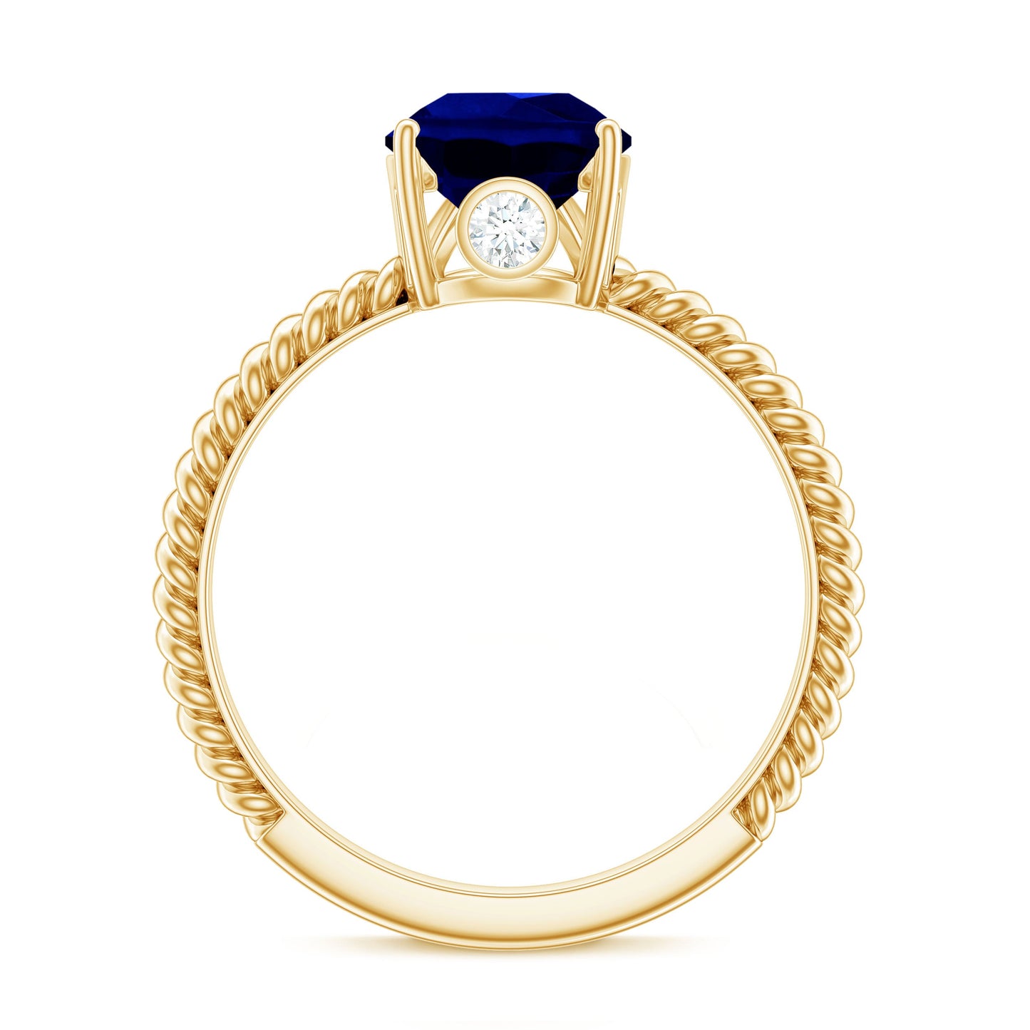 Certified 3.3 Carat Lab Grown Blue Sapphire Pear Shaped Engagement Ring