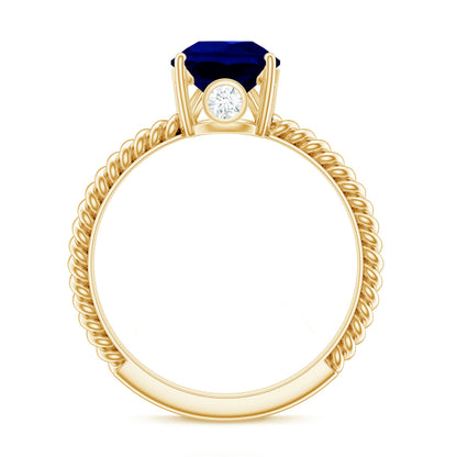 Certified 3.3 Carat Lab Grown Blue Sapphire Pear Shaped Engagement Ring
