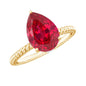2.9 Carat Lab Created Ruby Teardrop Engagement Ring With Surprise Diamonds