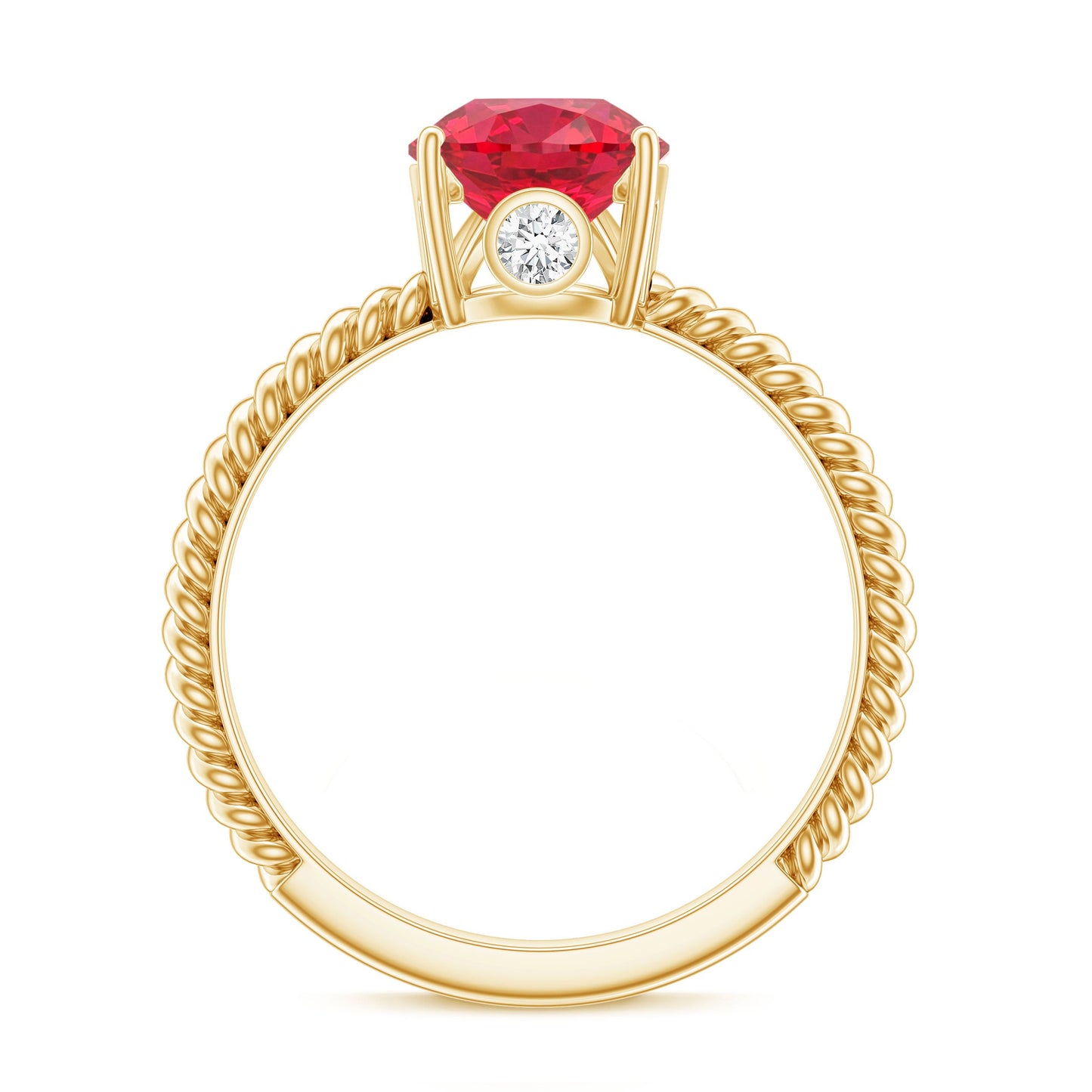 2.9 Carat Lab Created Ruby Teardrop Engagement Ring With Surprise Diamonds