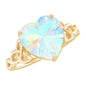 Certified 2 Carat Ethiopian Opal Heart Engagement Ring with Celtic Knot