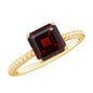 3.3 Carat Natural Garnet Asscher Cut Engagement Ring with Twisted Rope