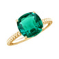 Certified 2 Carat Cushion Cut Lab Grown Emerald Ring for Engagement
