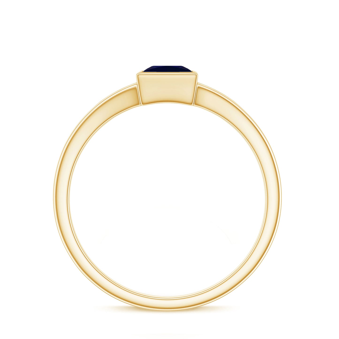 Princess Cut 0.4 Carat Blue Sapphire Solitaire Promise Ring in Split Shank