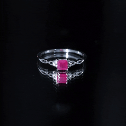 Natural Princess Cut Ruby Irish Promise Ping