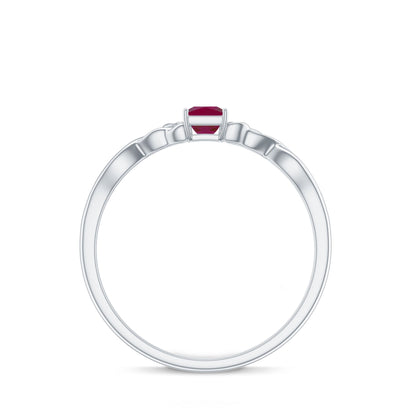 Natural Princess Cut Ruby Irish Promise Ping