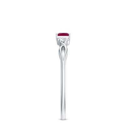 Natural Princess Cut Ruby Irish Promise Ping