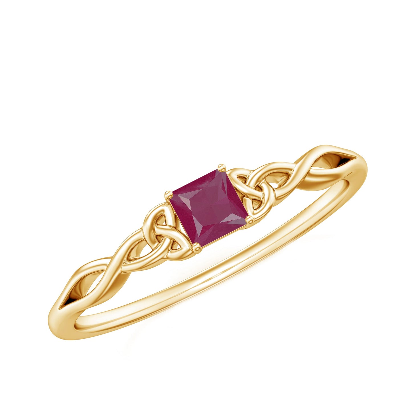 Natural Princess Cut Ruby Irish Promise Ping