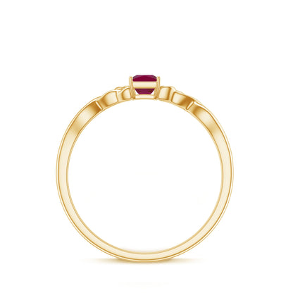 Natural Princess Cut Ruby Irish Promise Ping