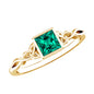 Certified Princess Cut Lab Grown Emerald Celtic Promise Ring