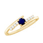 Real Blue Sapphire Promise Ring with Diamond Bypass Shank