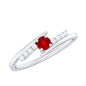 Lab Created Ruby and Diamond Promise Ring in Bypass Shank
