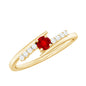 Lab Created Ruby and Diamond Promise Ring in Bypass Shank