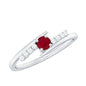 Natural Ruby Promise Ring with Diamond Bypass Shank