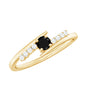 Certified Lab Grown Black and White Diamond Promise Ring with Bypass Shank