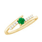 Real Emerald and Diamond Promise Ring with Bypass Shank