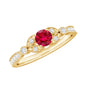 Lab-Lab Grown Ruby and Diamond Minimal Promise Ring